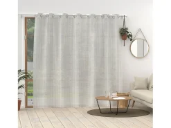 Soleil d'ocre Cortina con ojales ventanal 280x250 cm plata BELLA, por Blanco