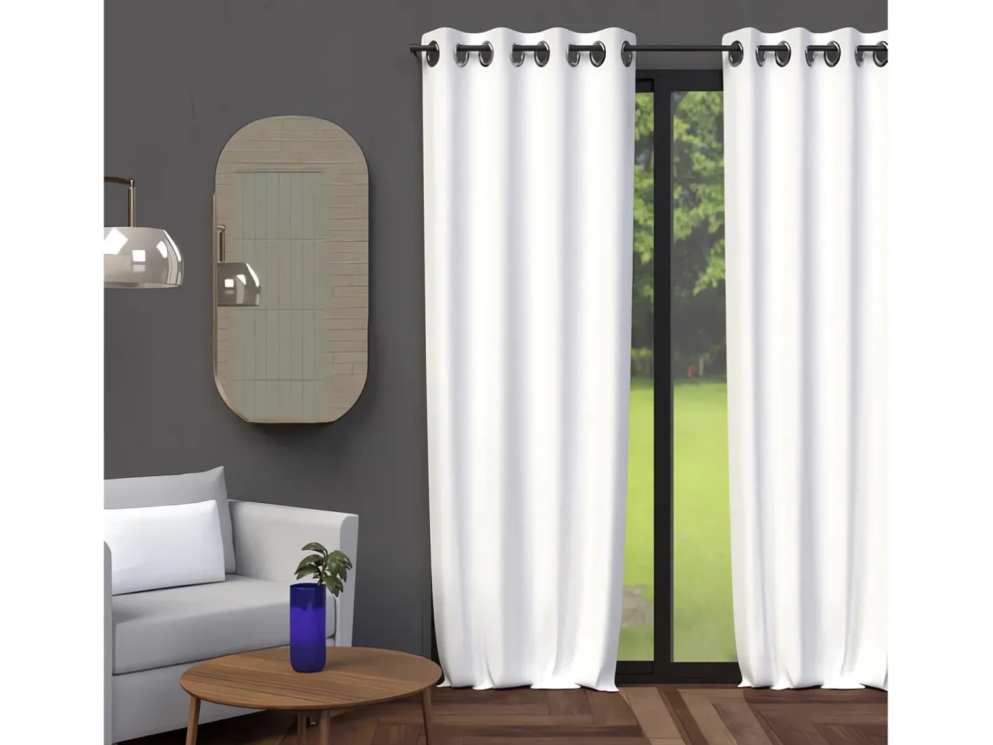 Soleil d'ocre Ropa De Casa-Cortina con ojales 135X250 cm BLACKOUT Blanco