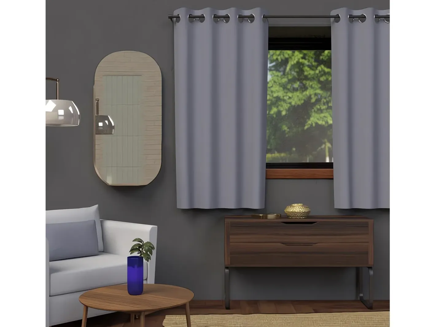 Soleil d'ocre Cortina con ojales 135x180 cm BLACKOUT Gris Outlet