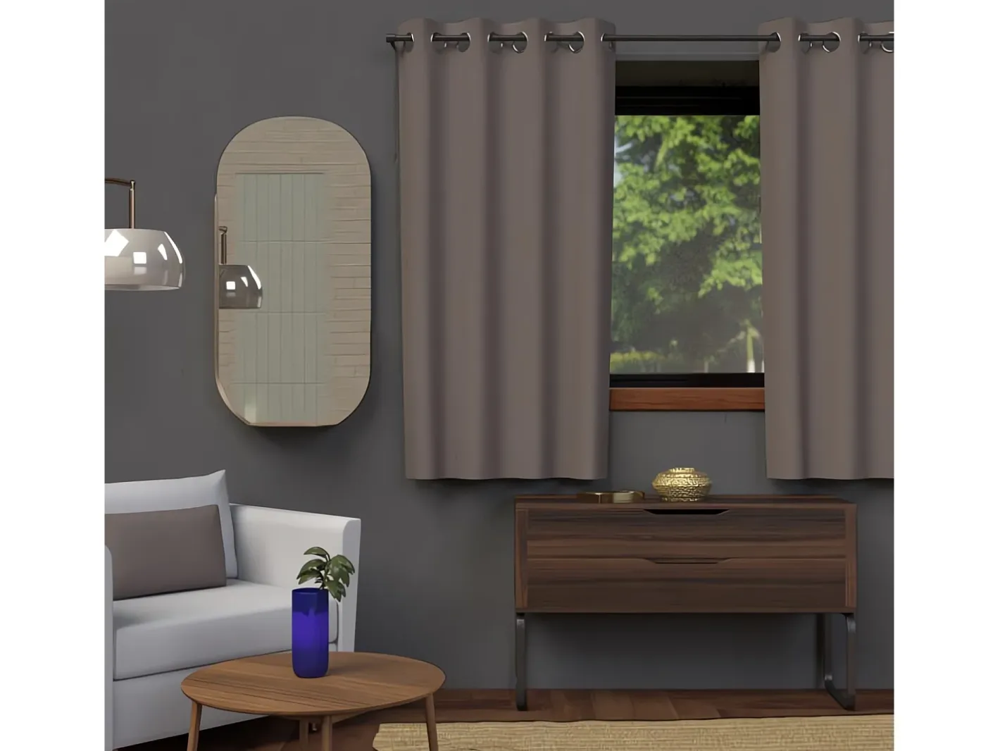 Soleil d'ocre Ropa De Casa-Cortina con ojales 135x180 cm BLACKOUT moka Marru00f3n