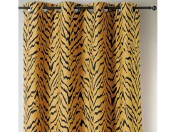 Cortina con Ojetes Tigre 140 x 240 cm Amarillo Discount