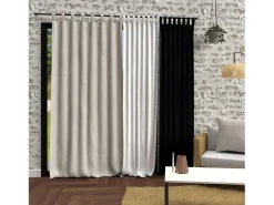 Soleil d'ocre Ropa De Casa-Cortina con patas lavadas de microfibra 135x250 cm Lino BOHEME Beige