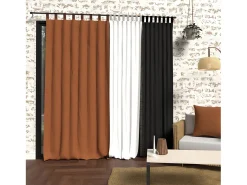 Best Soleil d'ocre Cortina con patas lavadas de microfibra 135x250 cm BOHEME terra Naranja