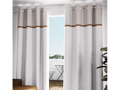 Soleil d'ocre Ropa De Casa-Cortina de algodón con ojales 135x250 cm CANDICE, por Beige