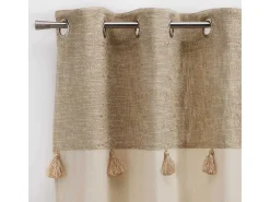 Hot Douceur d'intérieur Cortina de decoración con estilo dorado 140 x 240 cm Beige