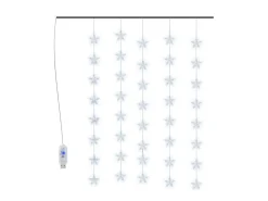 vidaxl Cortina de luces estrellas 200 LEDs frío 8 funciones Blanco Hot