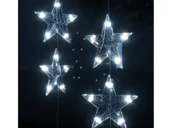 vidaxl Cortina de luces estrellas 500 LEDs cálido 8 funciones Blanco Hot