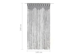 Ropa De Casa-Cortina de macramé algodón 140x240 cm ES508146 Gris antracita