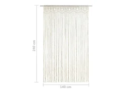 Ropa De Casa-Cortina de macramé algodón 140x240 cm ES478661 Crema