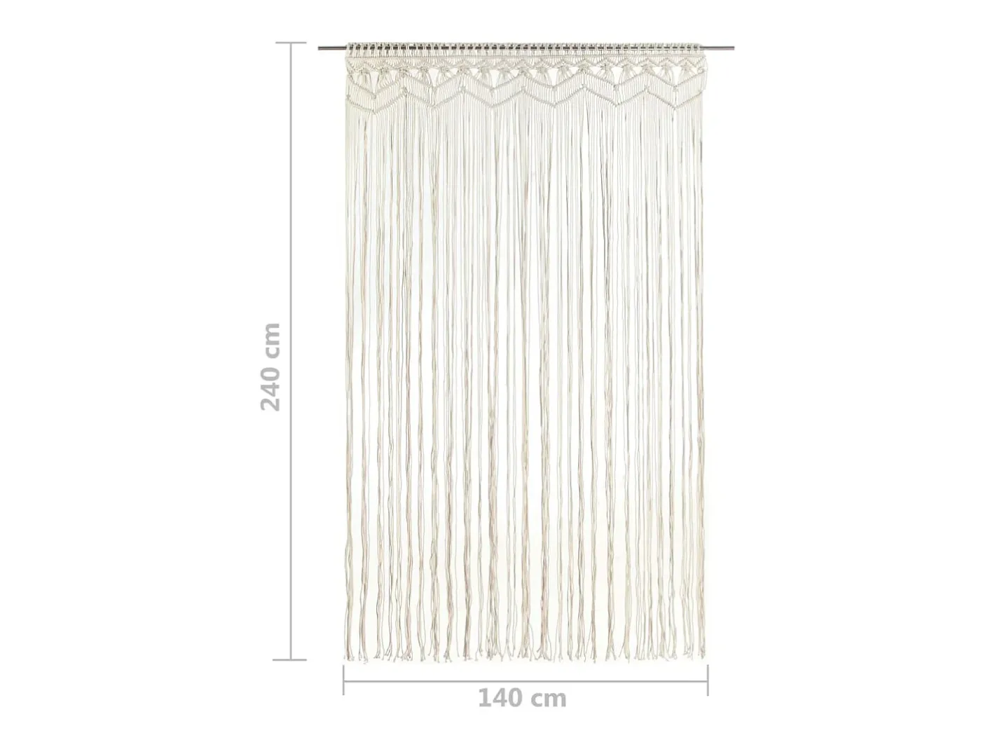 Ropa De Casa-Cortina de macramé algodón 140x240 cm ES478661 Crema