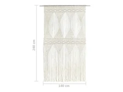 Ropa De Casa-Cortina de macramé algodón 140x240 cm ES614485 Crema