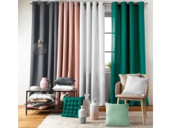 Best Douceur d'intérieur Cortina esencial lisa con ollaos Negro