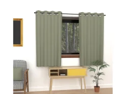 Soleil d'ocre Ropa De Casa-Cortina lisa con ojales antiarrugas 135x180 cm ALIX caqui, por Verde