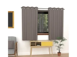 Best Soleil d'ocre Cortina lisa con ojales antiarrugas 135x180 cm ALIX mocha Marru00f3n