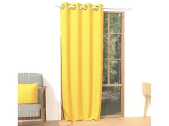 Soleil d'ocre Ropa De Casa-Cortina lisa con ojales antiarrugas 135x250 cm ALIX radiante, por Amarillo