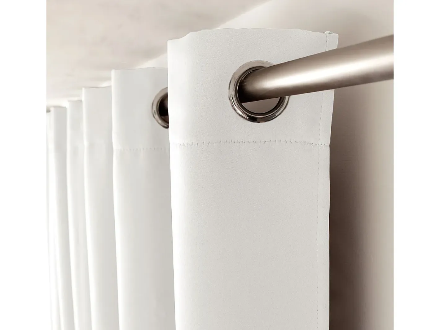 ENJOY HOME Ropa De Casa-Cortina ocultante unida con 8 ollaos 140 x 240 cm Blanco