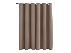 Cortina opaca con anillas de metal gris 290x245 cm ES782215 Topo Hot