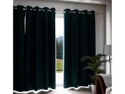 Soleil d'ocre Ropa De Casa-Cortina opaca con claveles 135x250 cm TROPIC Gris