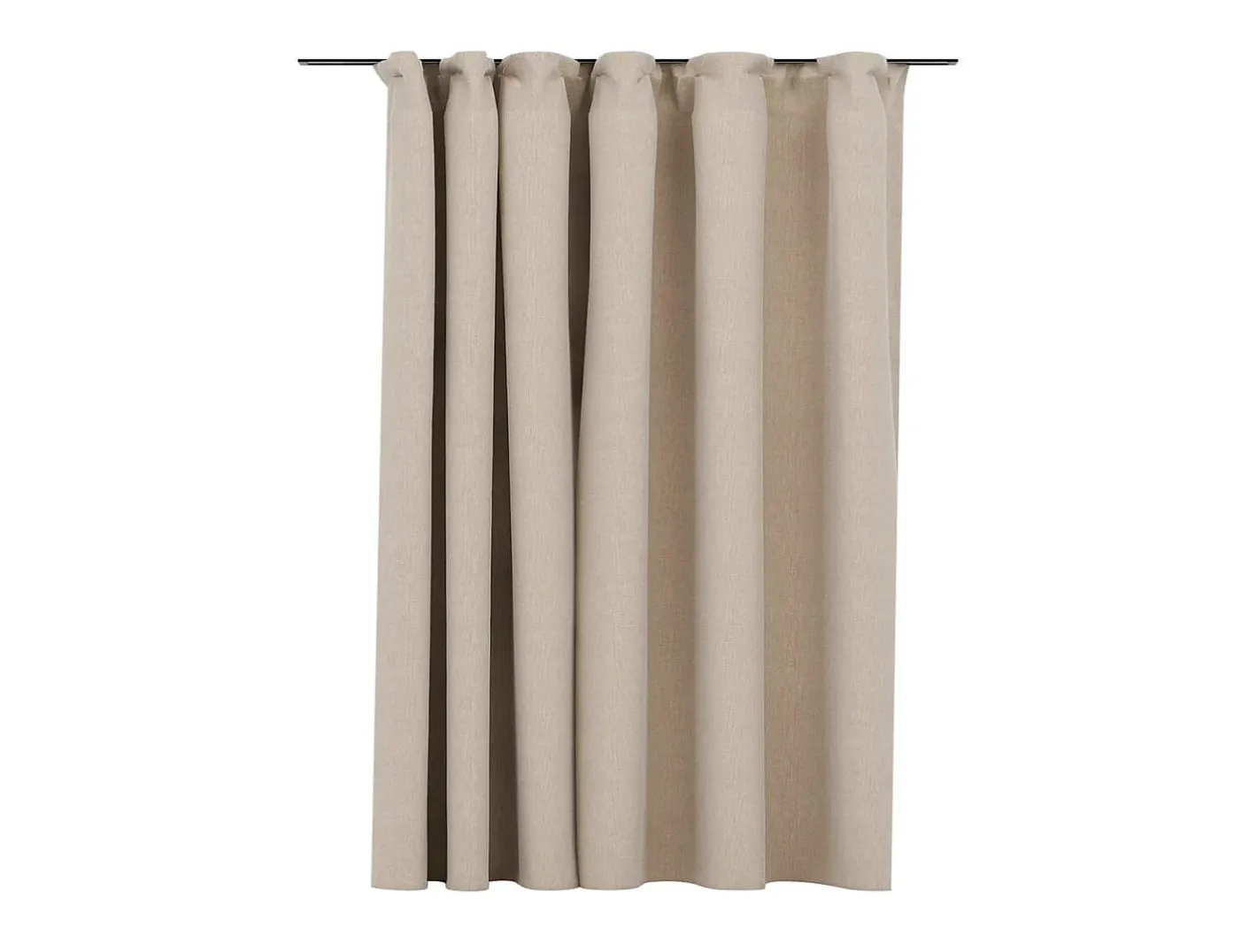 Outlet Cortina opaca con ganchos look de lino 290x245 cm ES975846 Beige