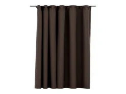 Cortina opaca con ganchos look de lino gris taupe 290x245 cm ES890645 Topo Clearance