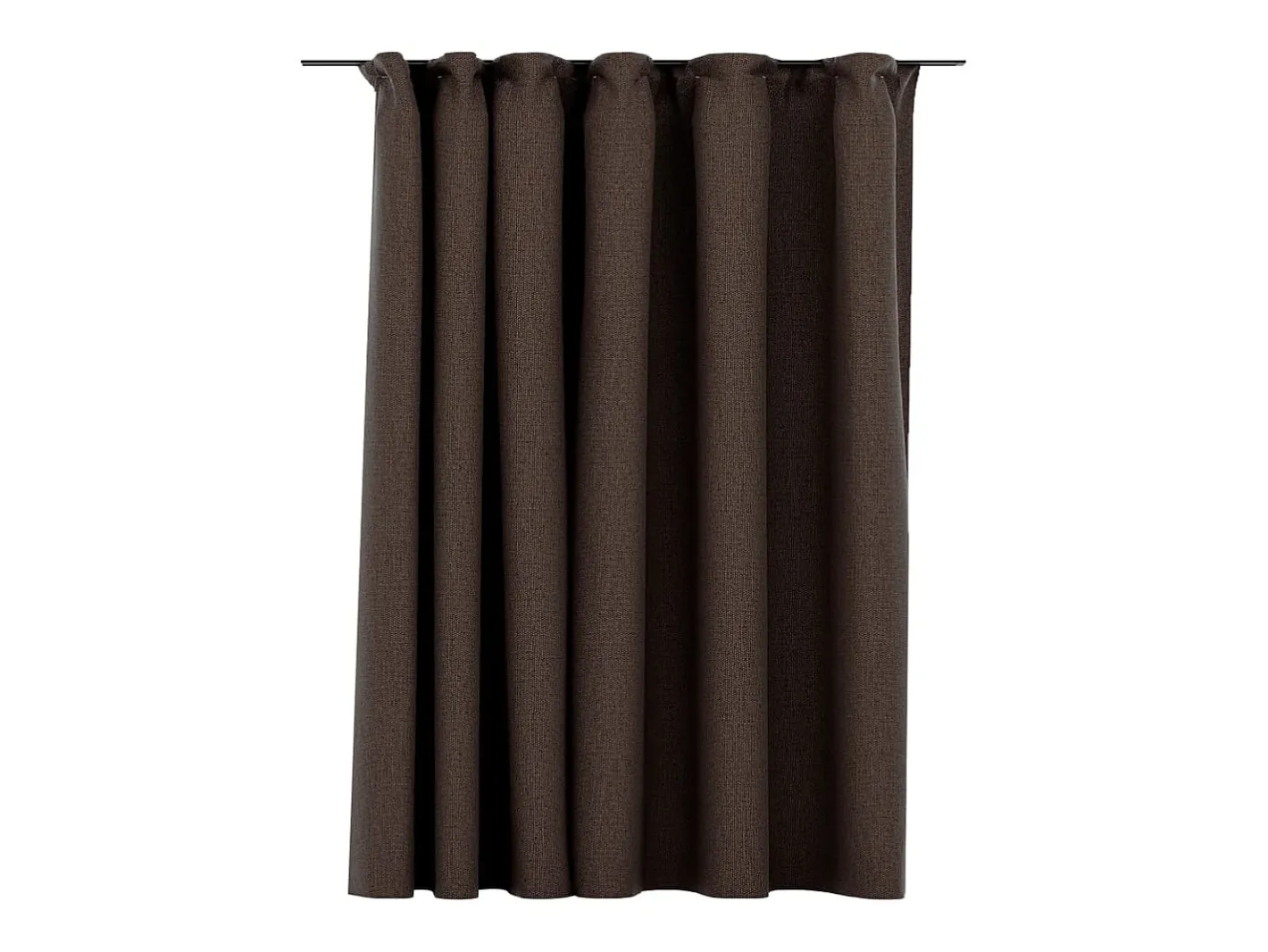 Cortina opaca con ganchos look de lino gris taupe 290x245 cm ES890645 Topo Clearance