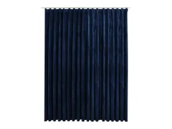 Ropa De Casa-Cortina opaca con ganchos terciopelo oscuro 290x245 cm ES489001 Azul