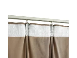 Outlet Cortina opaca con ganchos terciopelo 290x245 cm ES748849 Beige