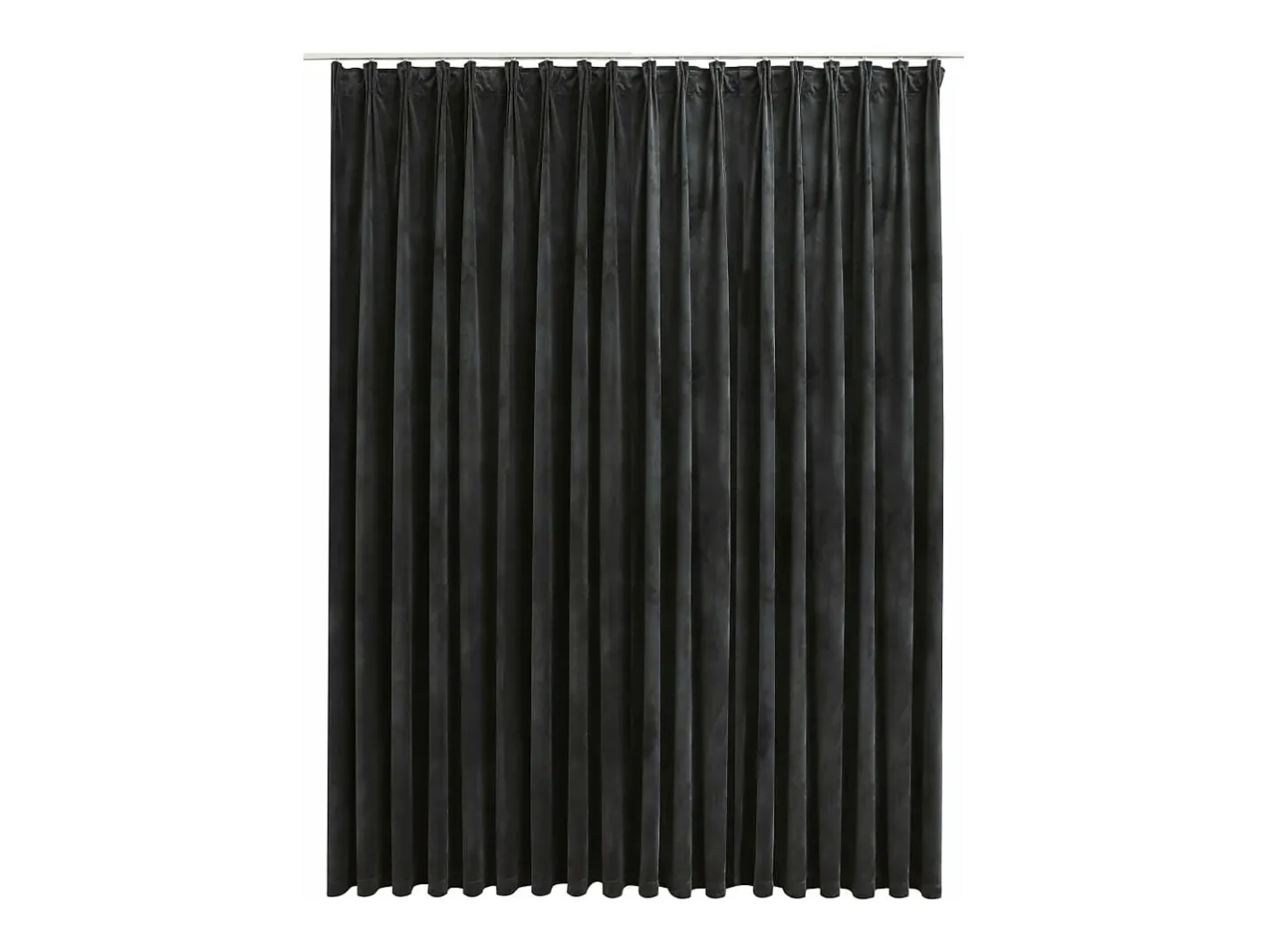 Ropa De Casa-Cortina opaca con ganchos terciopelo 290x245 cm ES717673 Gris antracita