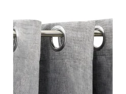Ropa De Casa-Cortina opaca con ojales look de lino 290x245 cm ES155412 Gris
