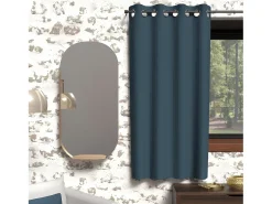 Soleil d'ocre Ropa De Casa-Cortina opaca con ojales 135x180 cm BOHEME pavo real, de Azul