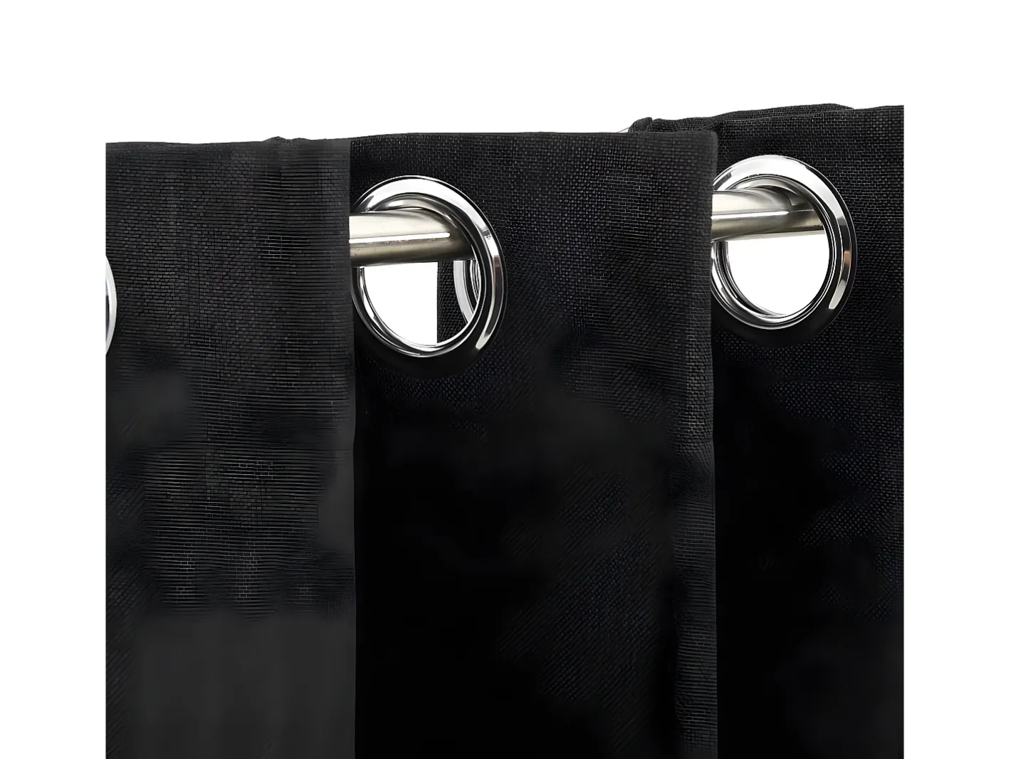 Cortina opaca con ojales look lino 2 pzas antracita 140x225 cm ES799032 Gris antracita