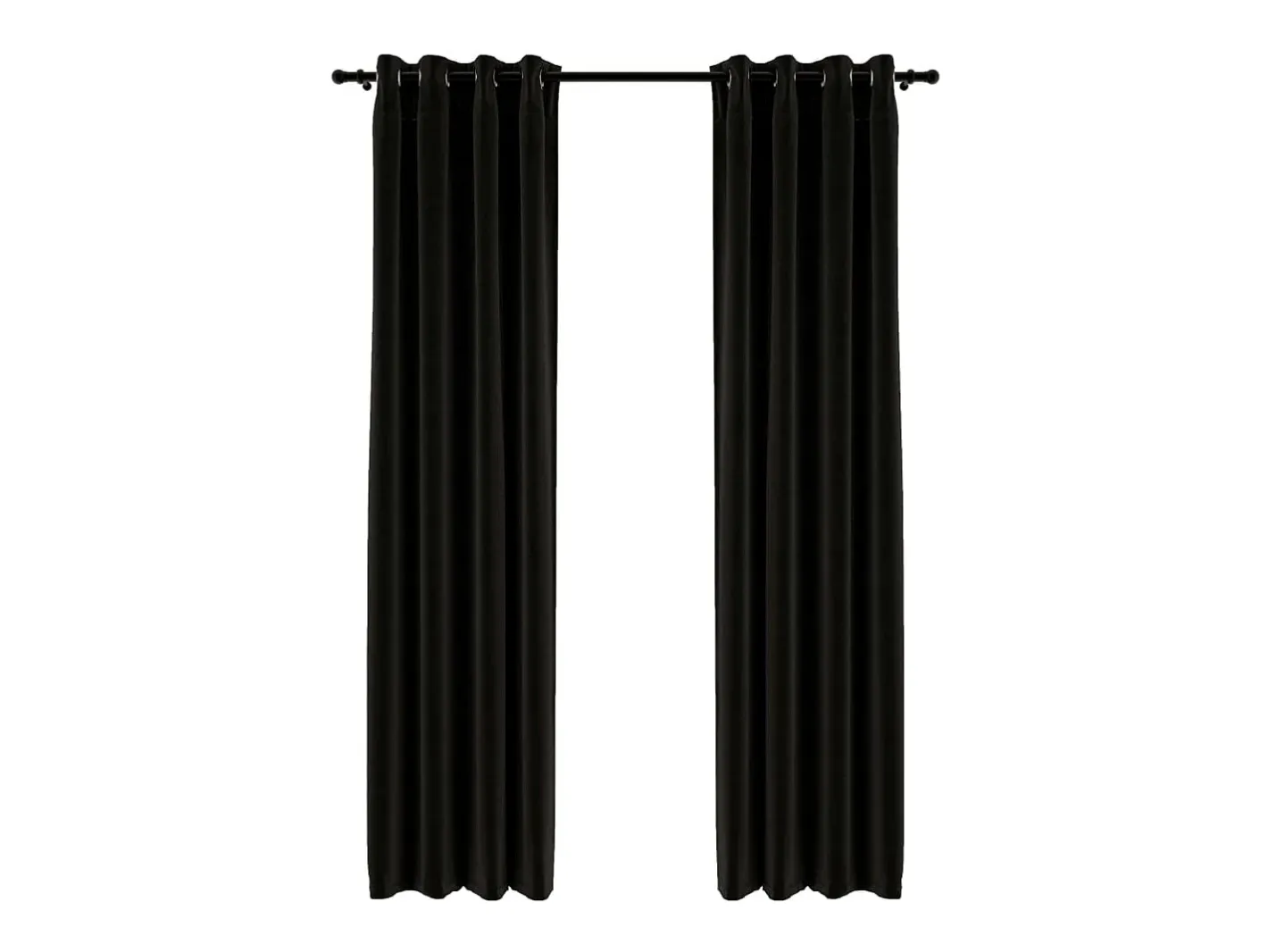 Cortina opaca con ojales look lino 2 pzas antracita 140x225 cm ES799032 Gris antracita