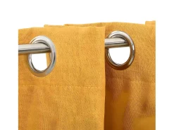 Ropa De Casa-Cortina opaca con ojales look de lino 290x245 cm ES903763 Amarillo