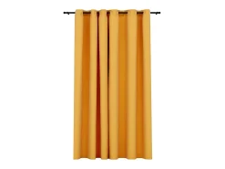 Ropa De Casa-Cortina opaca con ojales look de lino 290x245 cm ES903763 Amarillo