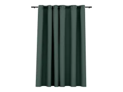 Outlet Cortina opaca con ojales look de lino 290x245 cm ES511098 Verde