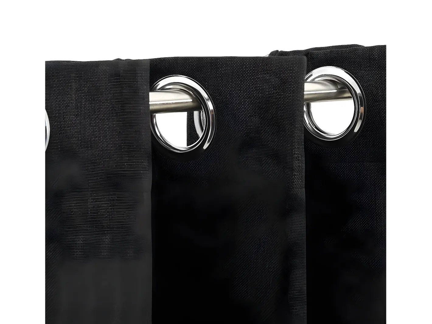 Best Cortina opaca con ojales look lino 2 pzas antracita 140x245 cm ES767205 Gris antracita