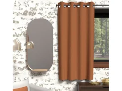 Soleil d'ocre Cortina opaca con ojales 135x180 cm BOHEME terra, por Naranja