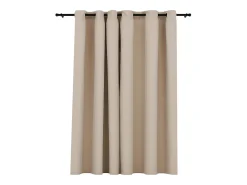 Discount Cortina opaca con ojales look de lino 290x245 cm ES107207 Beige