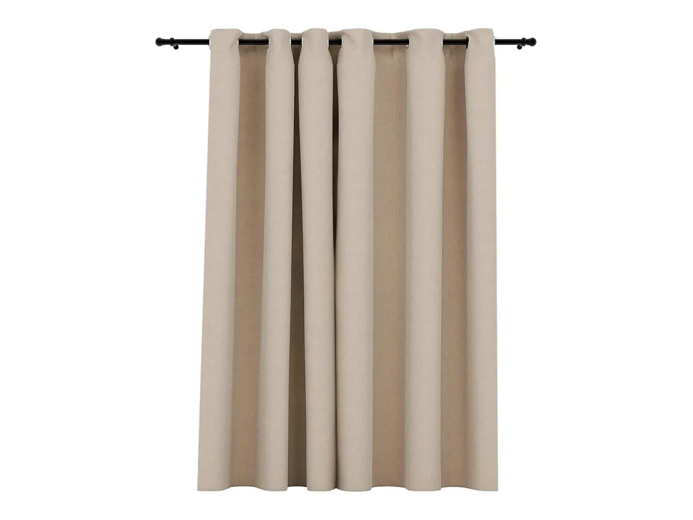 Discount Cortina opaca con ojales look de lino 290x245 cm ES107207 Beige