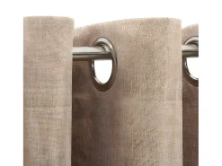 Discount Cortina opaca con ojales look de lino 290x245 cm ES107207 Beige