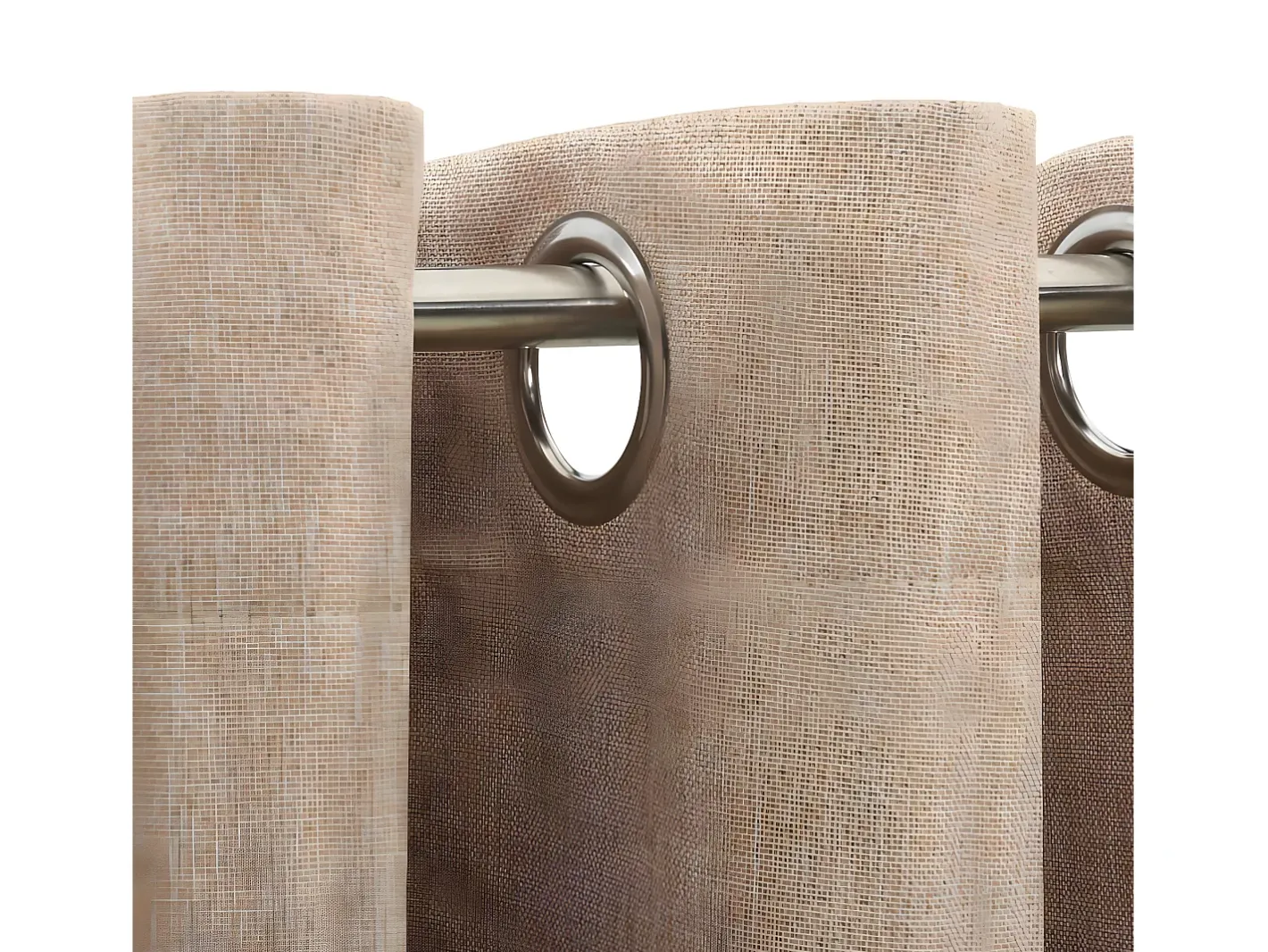 Discount Cortina opaca con ojales look de lino 290x245 cm ES107207 Beige