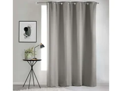 Douceur d'intérieur Cortina opaca lisa con ollaos 135 x 240 cm Gris Sale