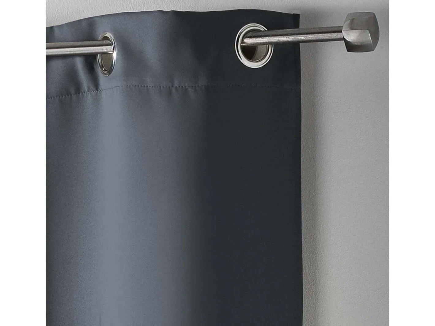 Douceur d'intérieur Ropa De Casa-Cortina opaca lisa con ollaos 135 x 240 cm Gris