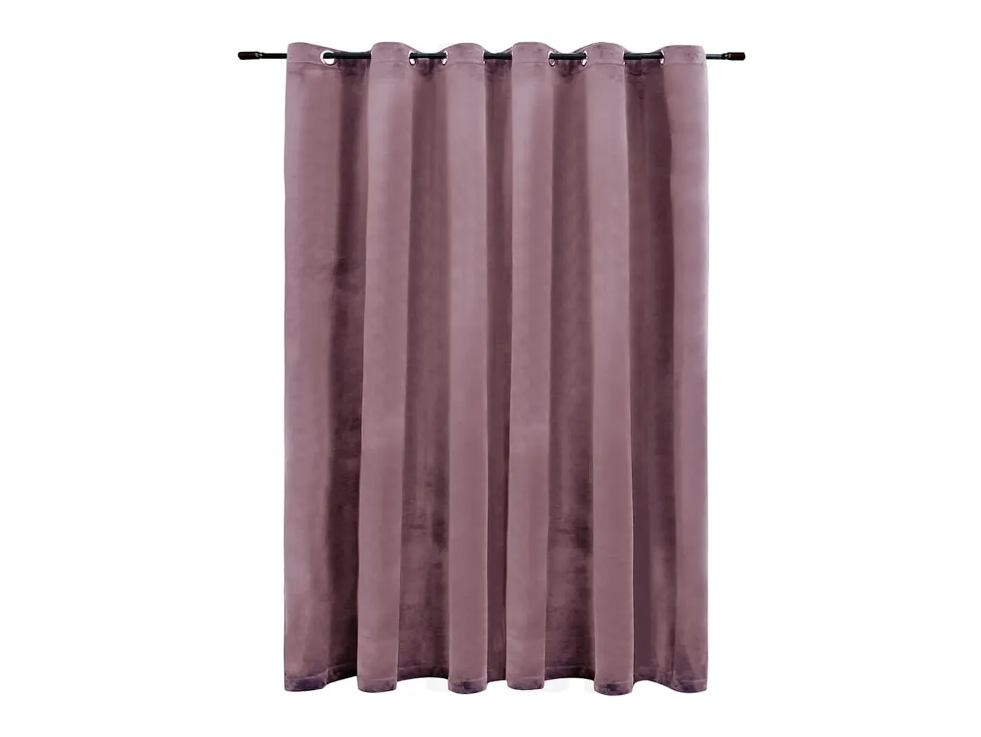 Cortina opaca y anillas metal terciopelo viejo 290x245cm ES545912 Rosa New