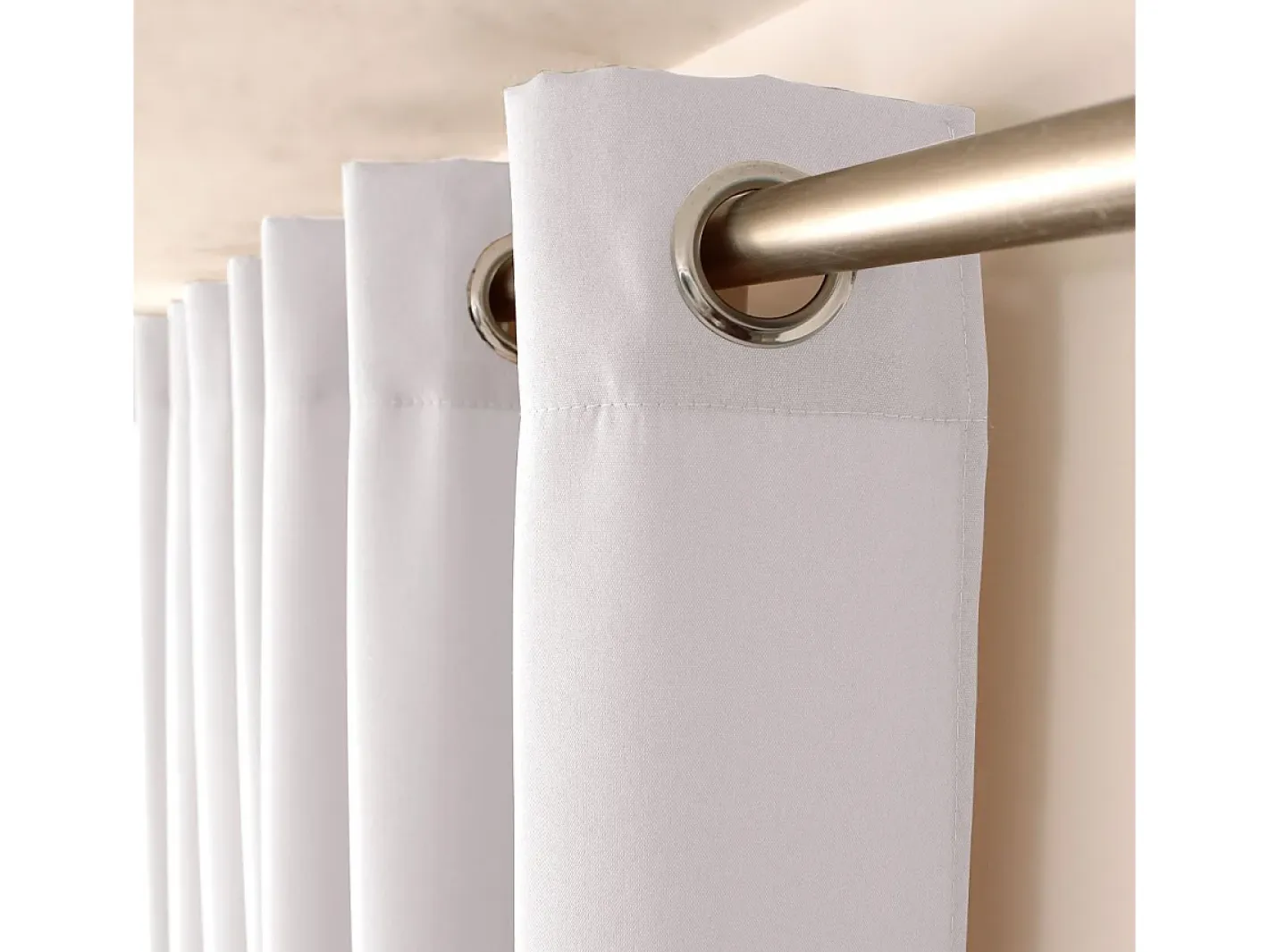 DECOSTAR Cortina unida con ollaos Blanco New