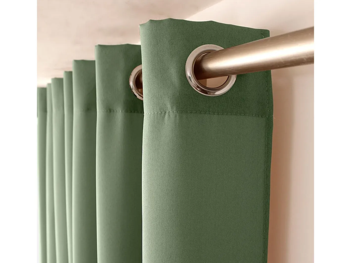 Outlet DECOSTAR Cortina unida con ollaos Verde
