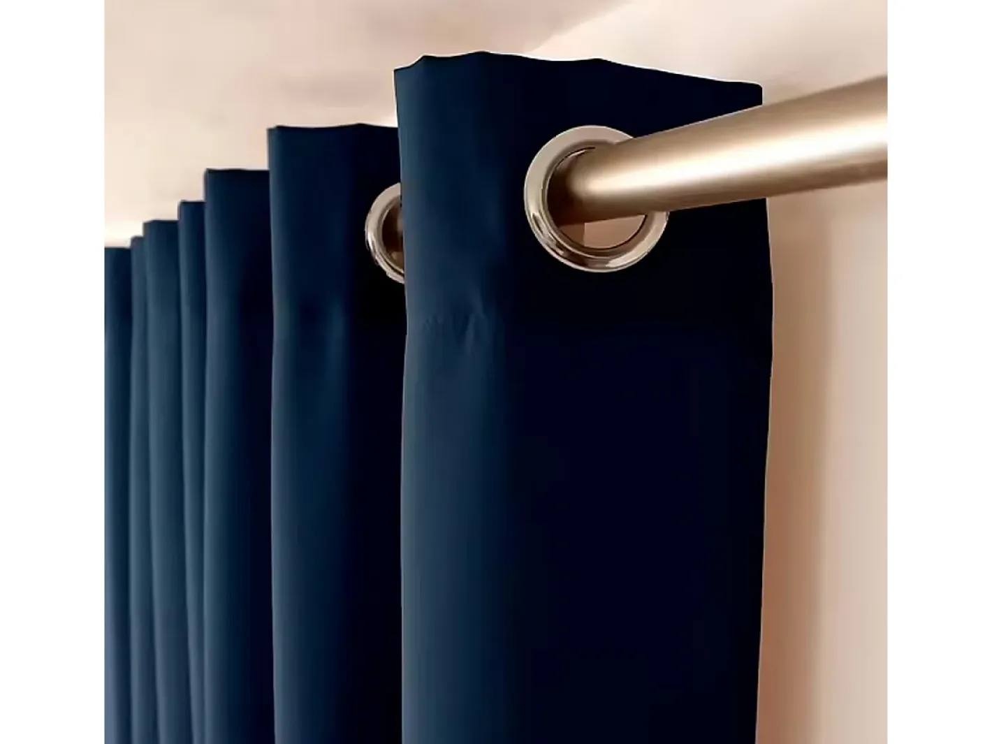 DECOSTAR Ropa De Casa-Cortina unida con ollaos Azul oscuro