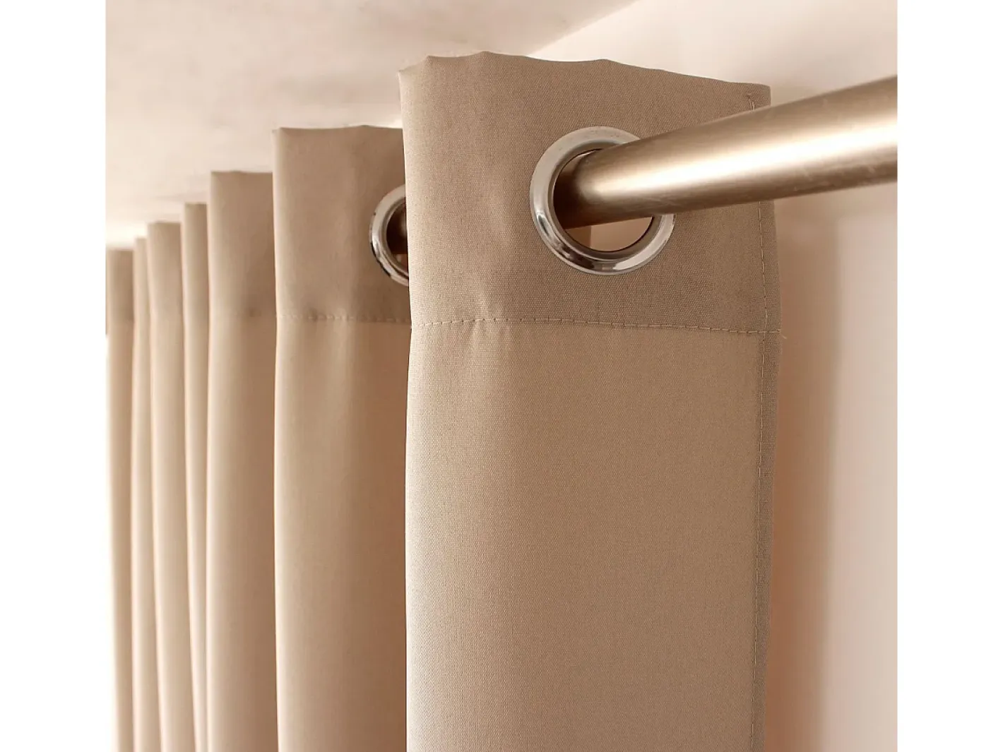 DECOSTAR Cortina unida con ollaos Beige Best