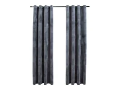 Cortinas opacas anillas 2 uds terciopelo antracita 140x225 cm ES781716 Gris antracita Discount