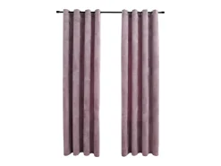 Cortinas opacas anillas 2 uds terciopelo viejo 140x175 cm ES918826 Rosa Clearance